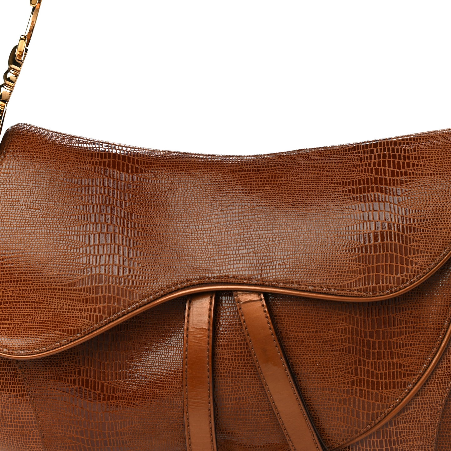 Lizard Double Saddle Bag Brown