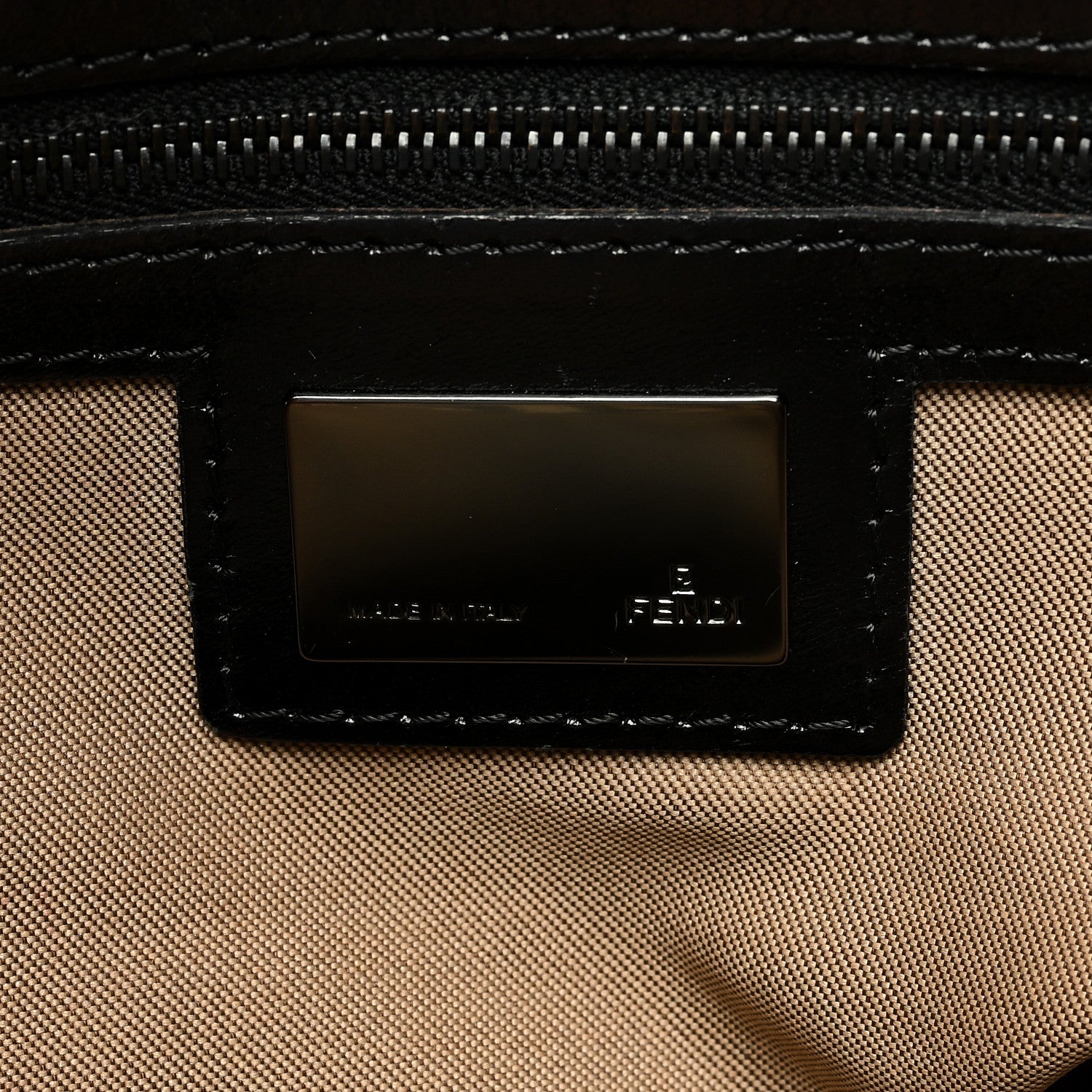 Fendi Zucchino Mama Baguette Mogano Panna Testa di Moro 6 of 10