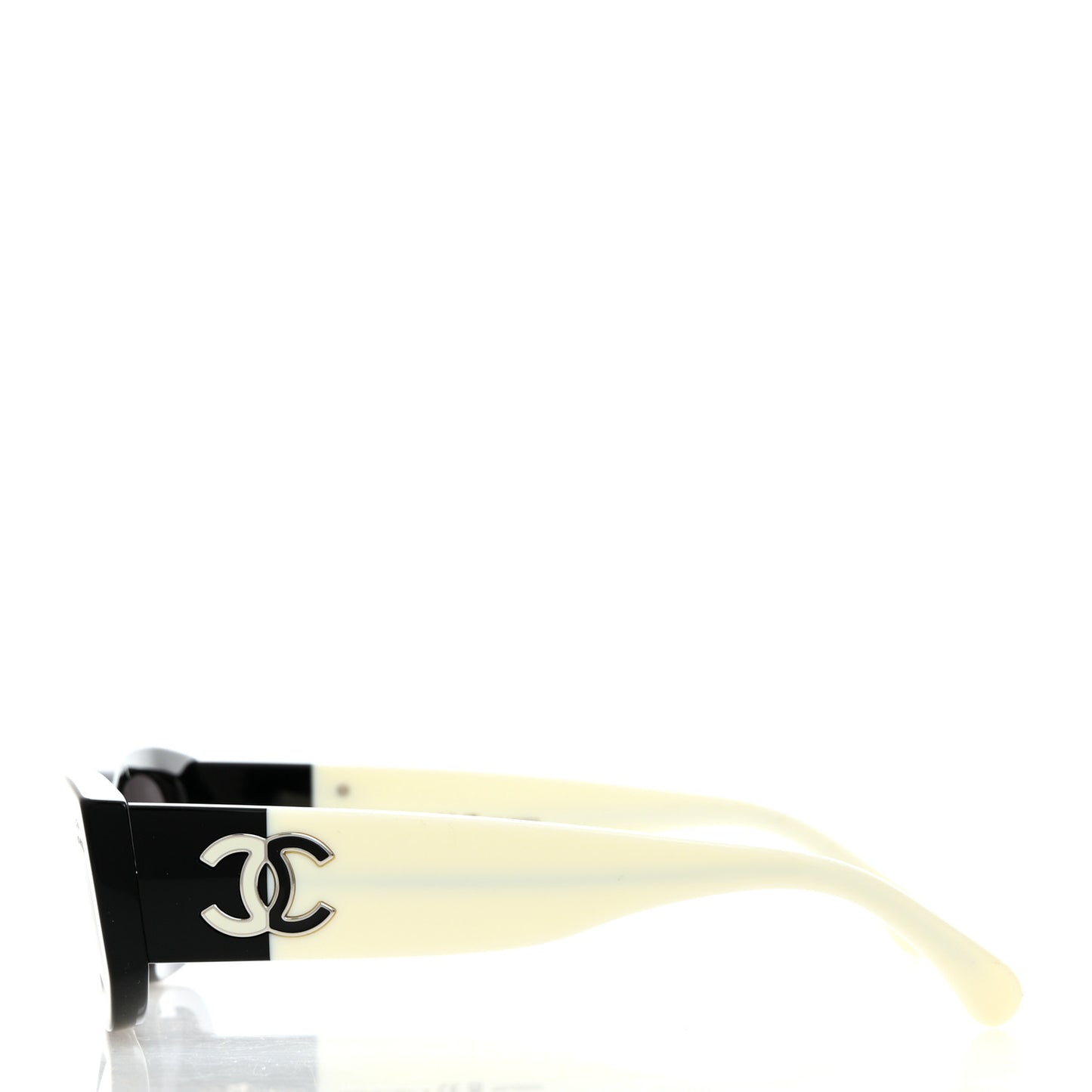 Acetate Rectangle Sunglasses 5525 Black White