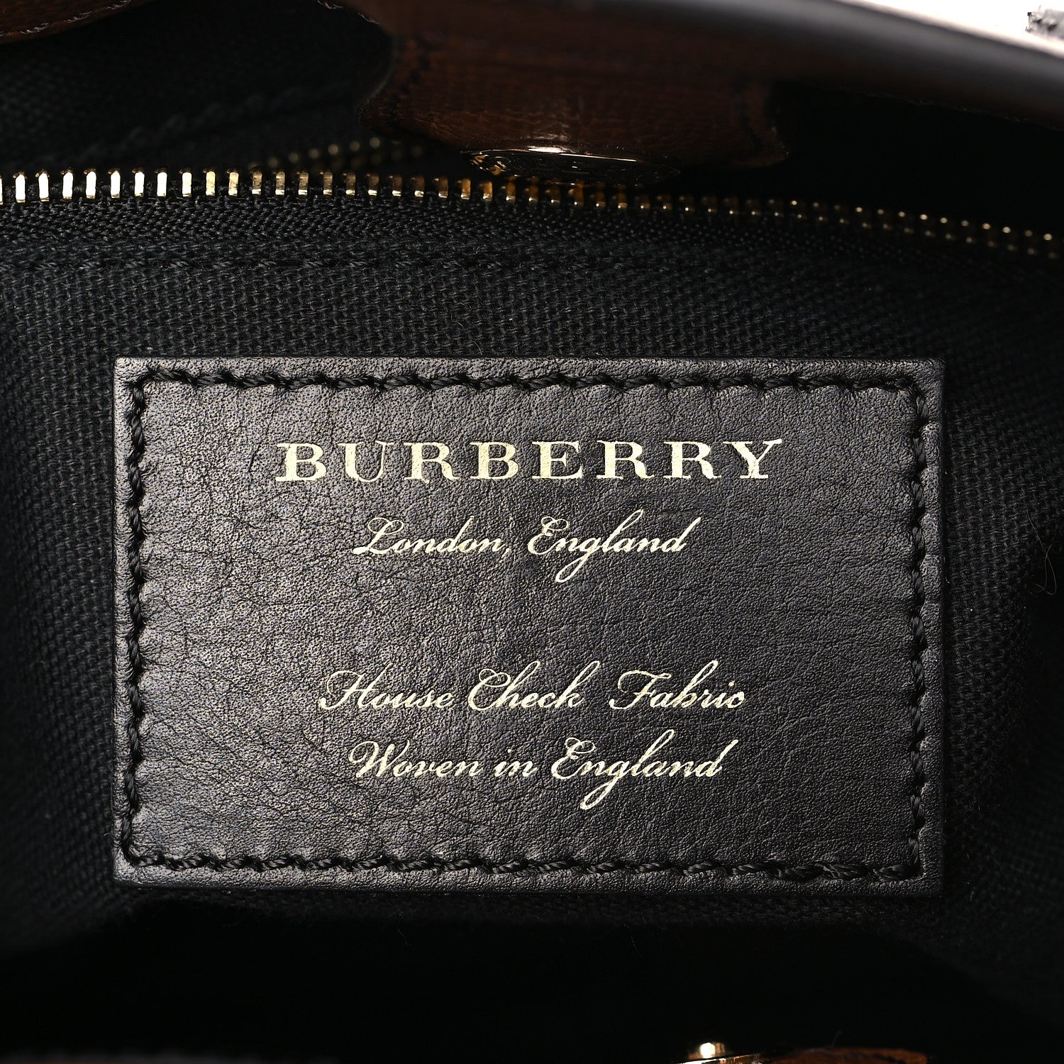 Burberry Derby Calfskin House Check Small Banner Tote Tan 6 of 9