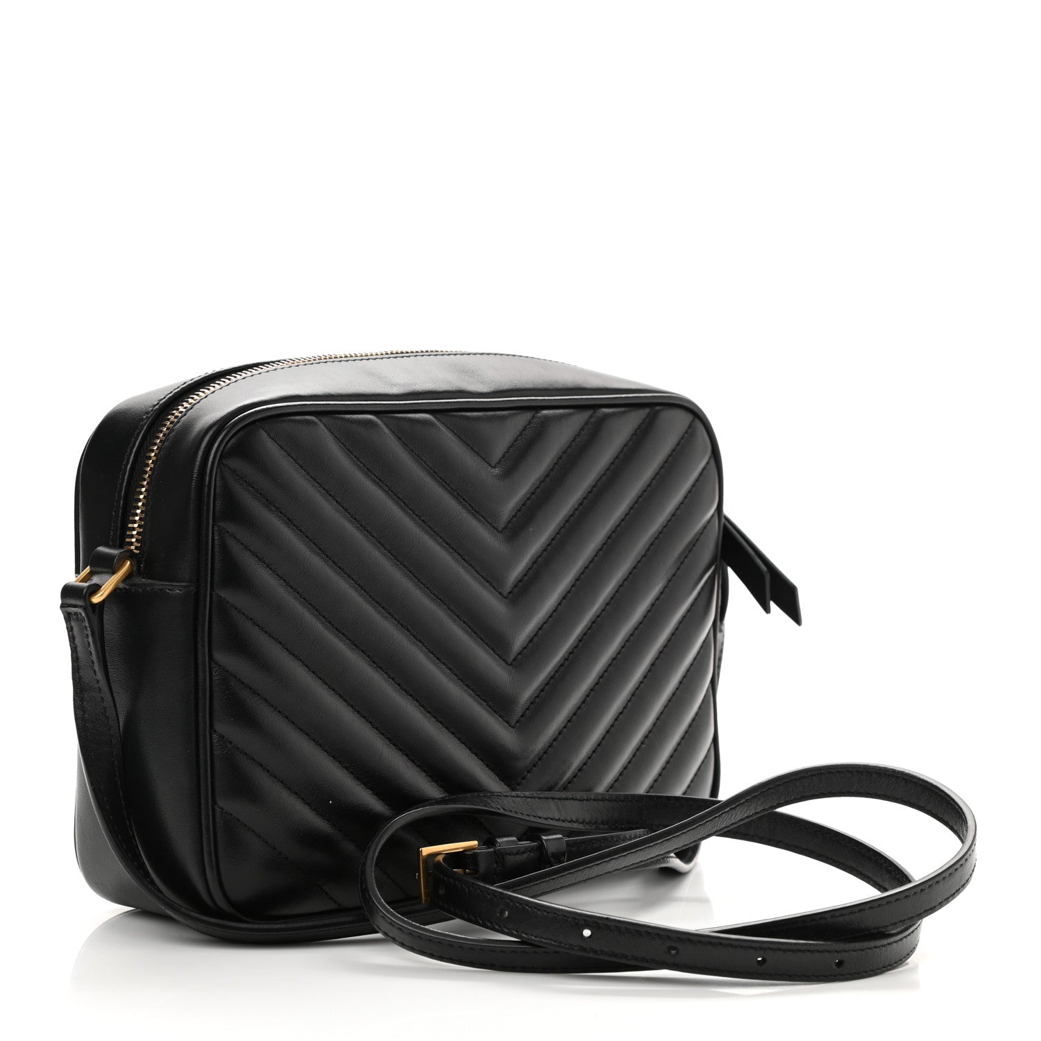 Saint Laurent Calfskin Matelasse Monogram Lou Camera Bag Black 3 of 8