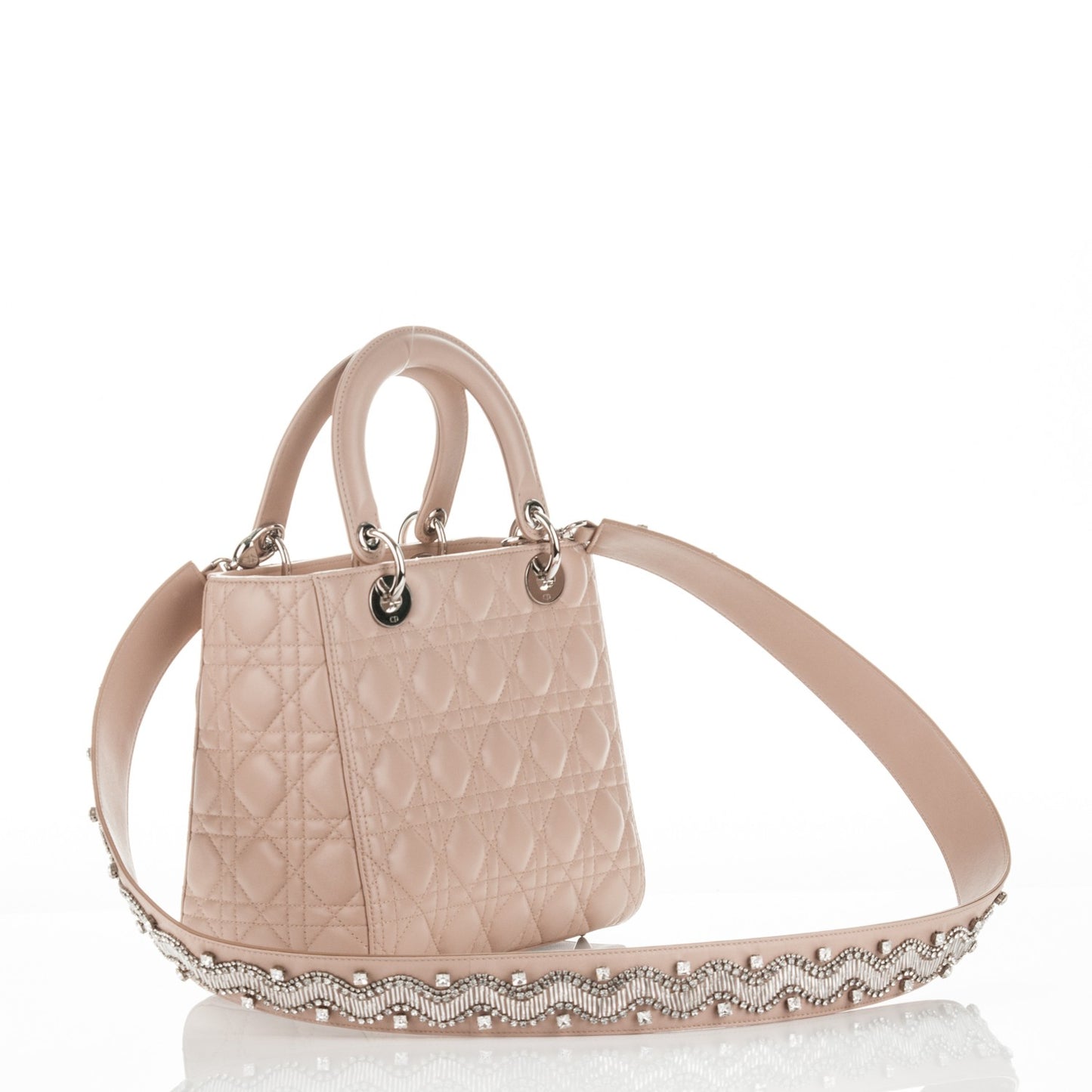 Lambskin Cannage Medium Lady Dior Beige