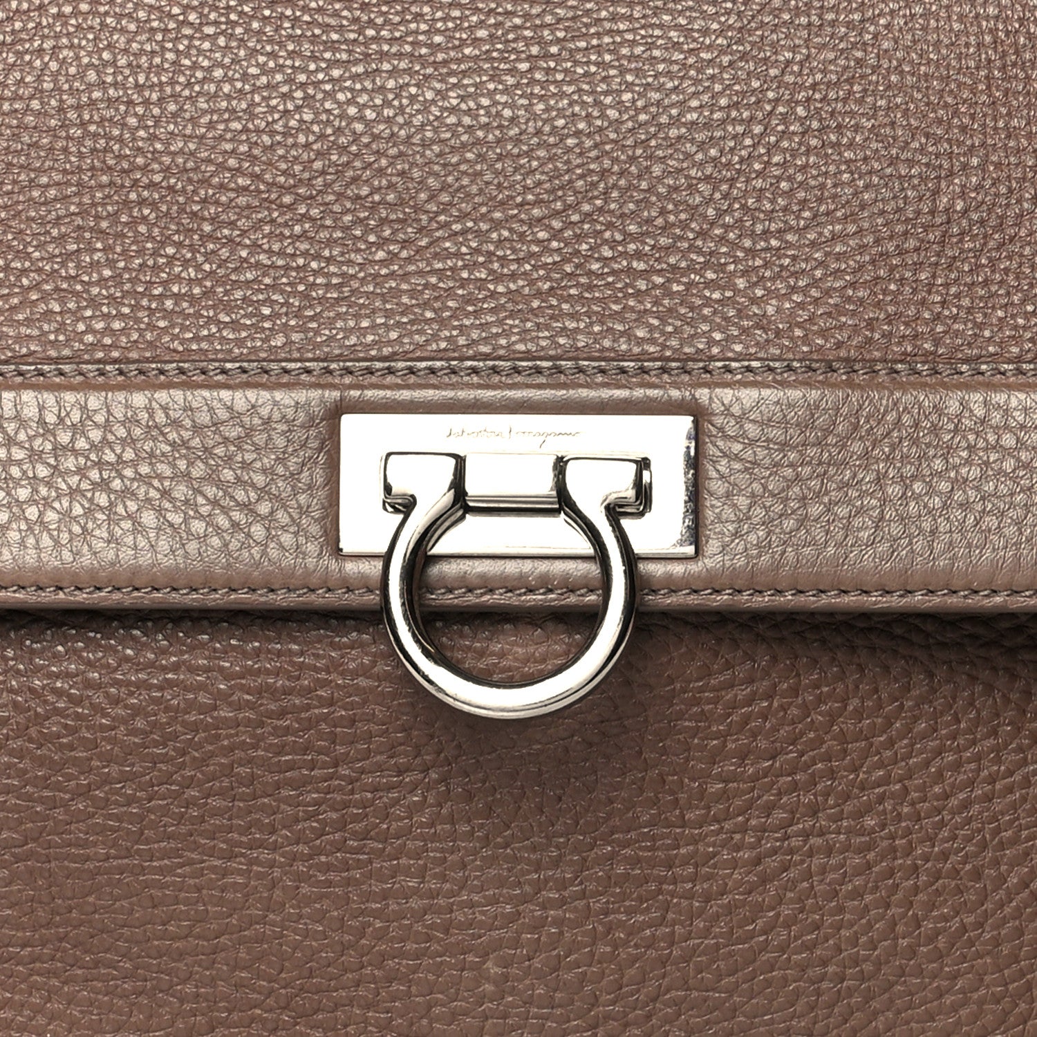 Salvatore Ferragamo Calfskin Large Sofia Shoulder Bag Brown 13 of 13