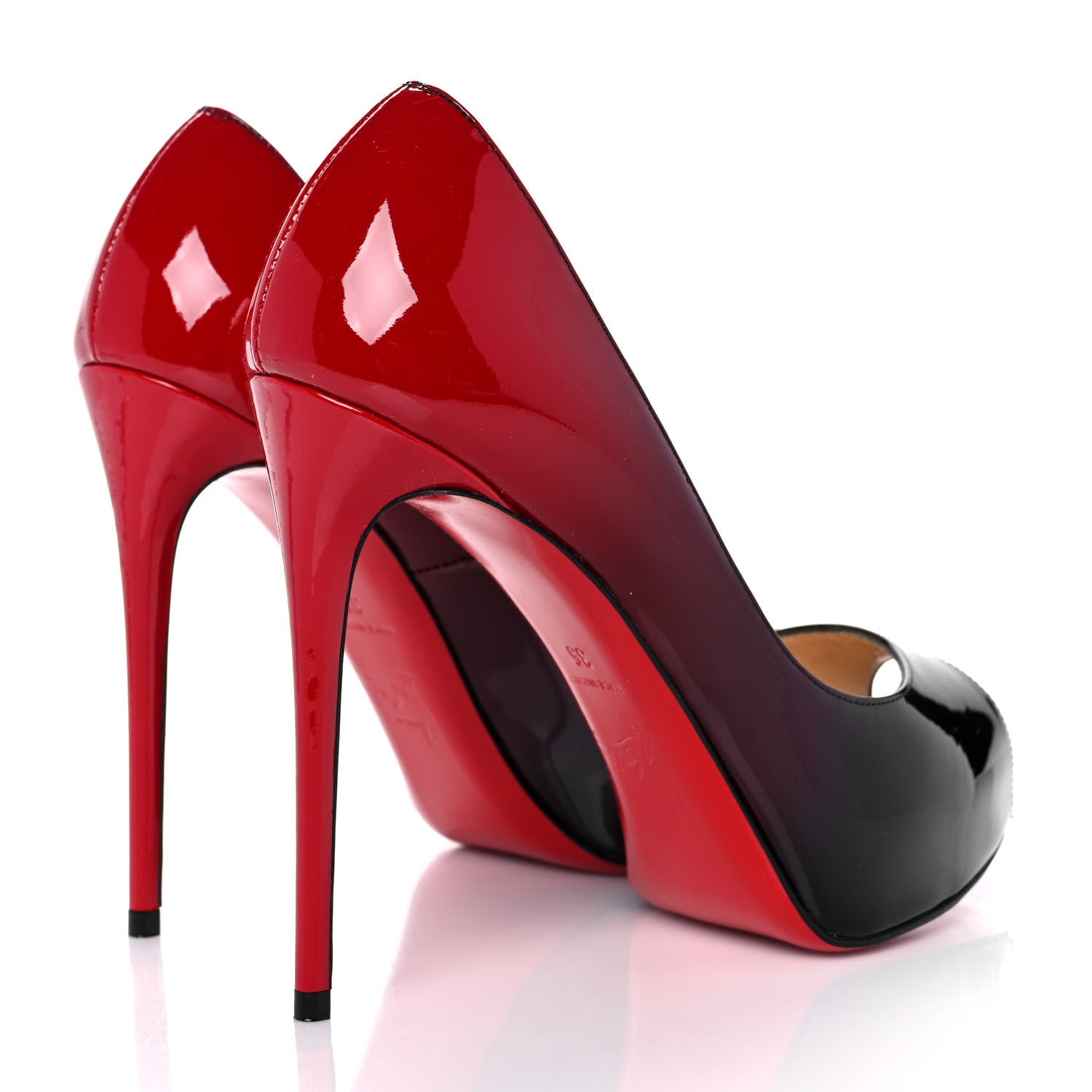 Christian Louboutin Patent Degrade New Very Prive 120 Pumps 35 Black Red 4 of 8
