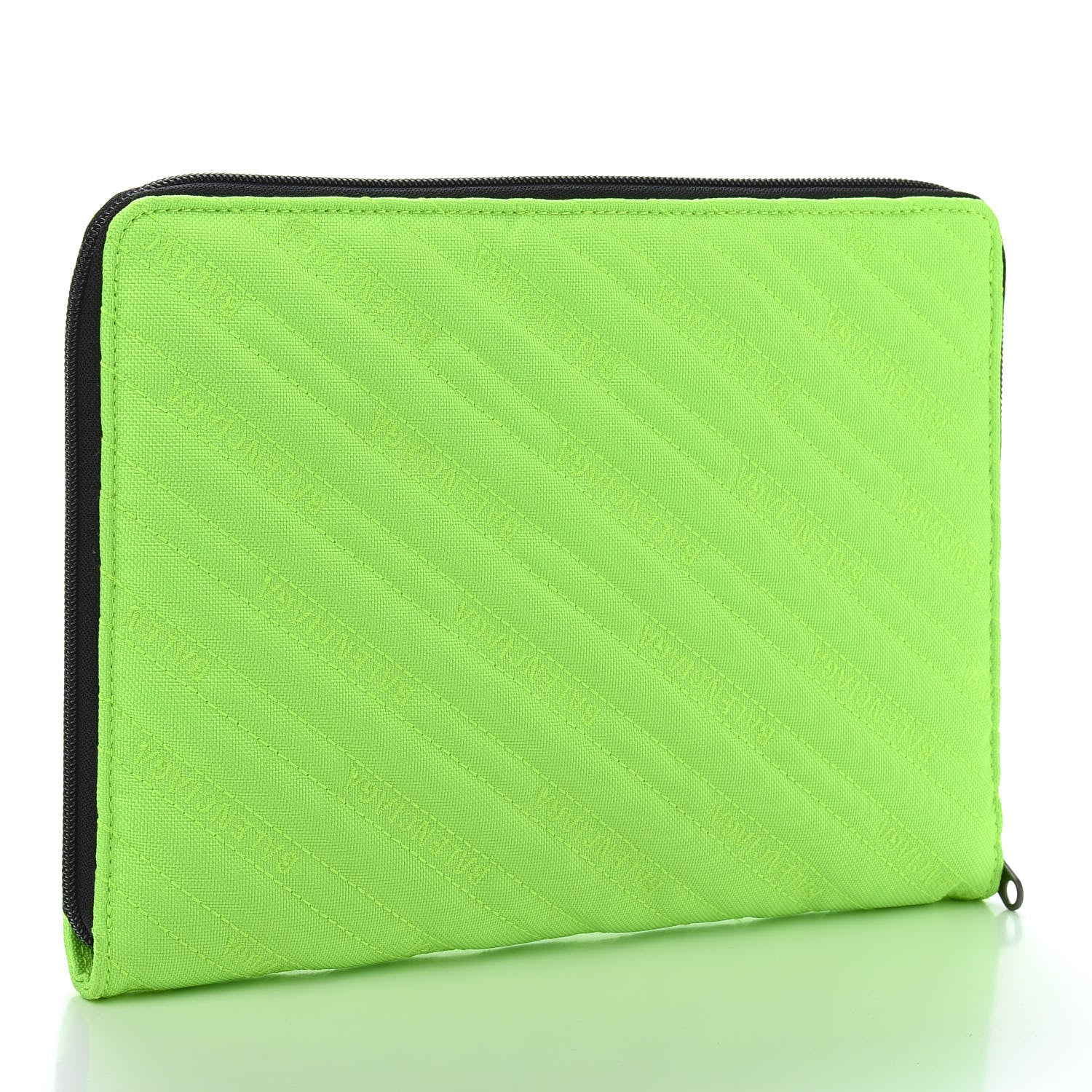 Balenciaga Nylon Logo Matelasse Explorer Zip Around Tablet Pouch Light Fluo Green 3 of 8