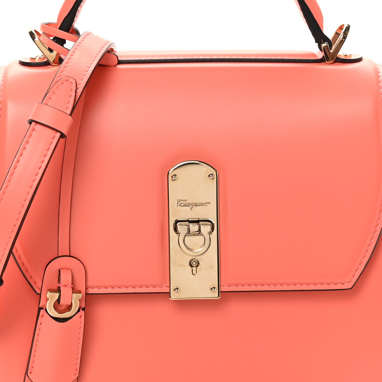 Salvatore Ferragamo Smooth Calfskin Small Boxyz Orange 7 of 9