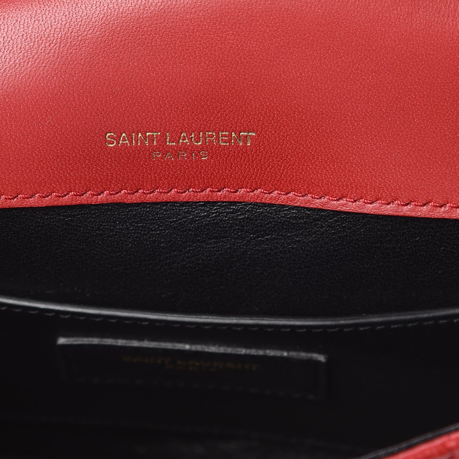 Saint Laurent Lambskin Matelasse Monogram Small Vicky Chain Bag Red 6 of 10
