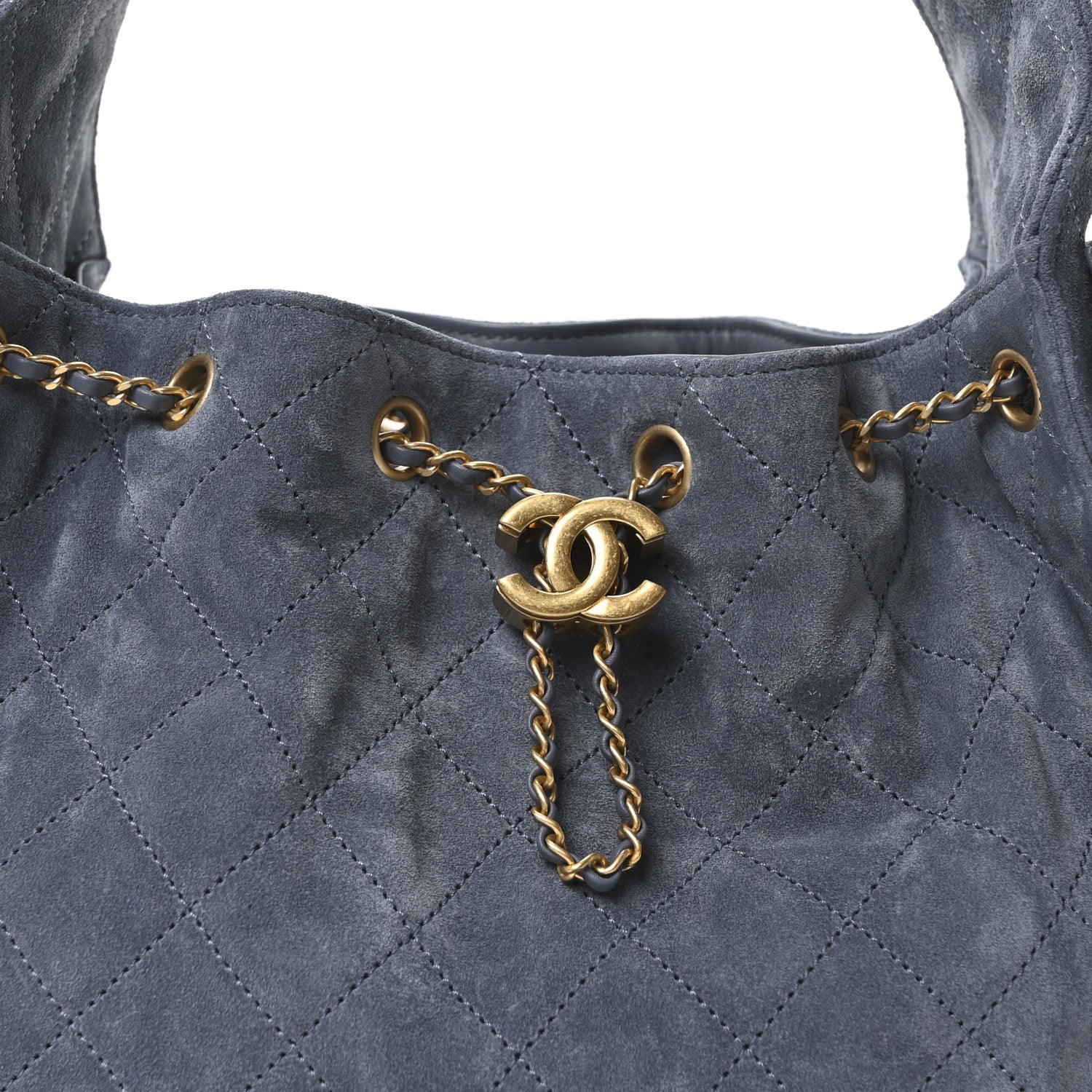 Chanel Suede Quilted Small Chanel 25 Handbag Blue 8 of 11