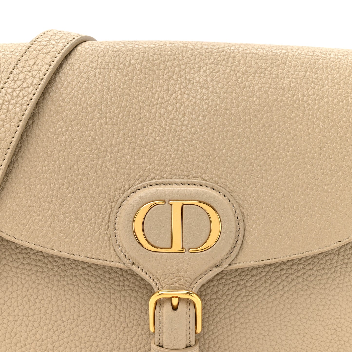 Grained Calfskin Medium Bobby Flap Beige