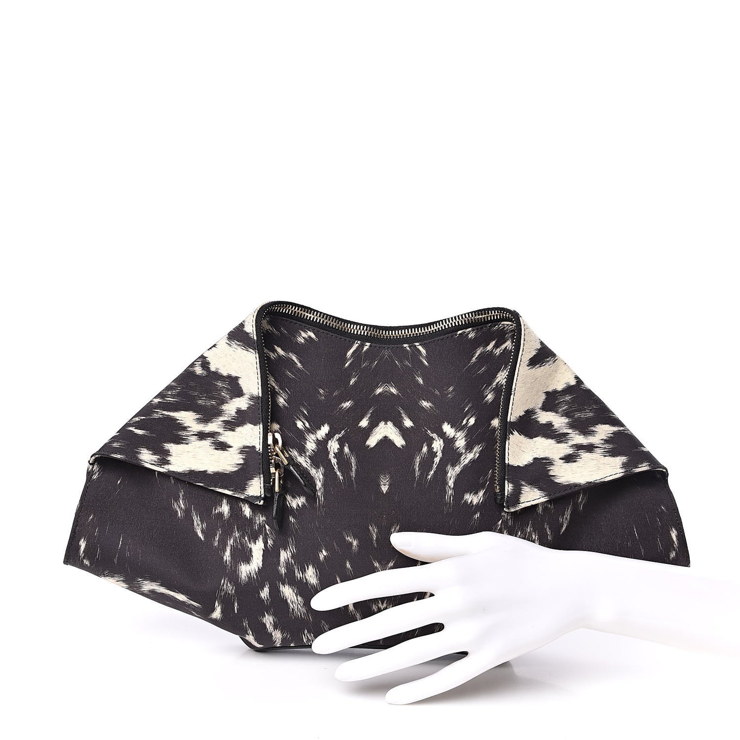Silk Pony Print De Manta Clutch Black