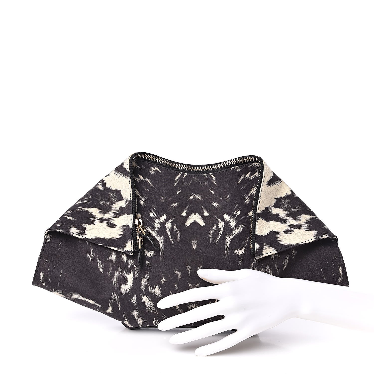 Alexander McQueen Silk Pony Print De Manta Clutch Black 2 of 7