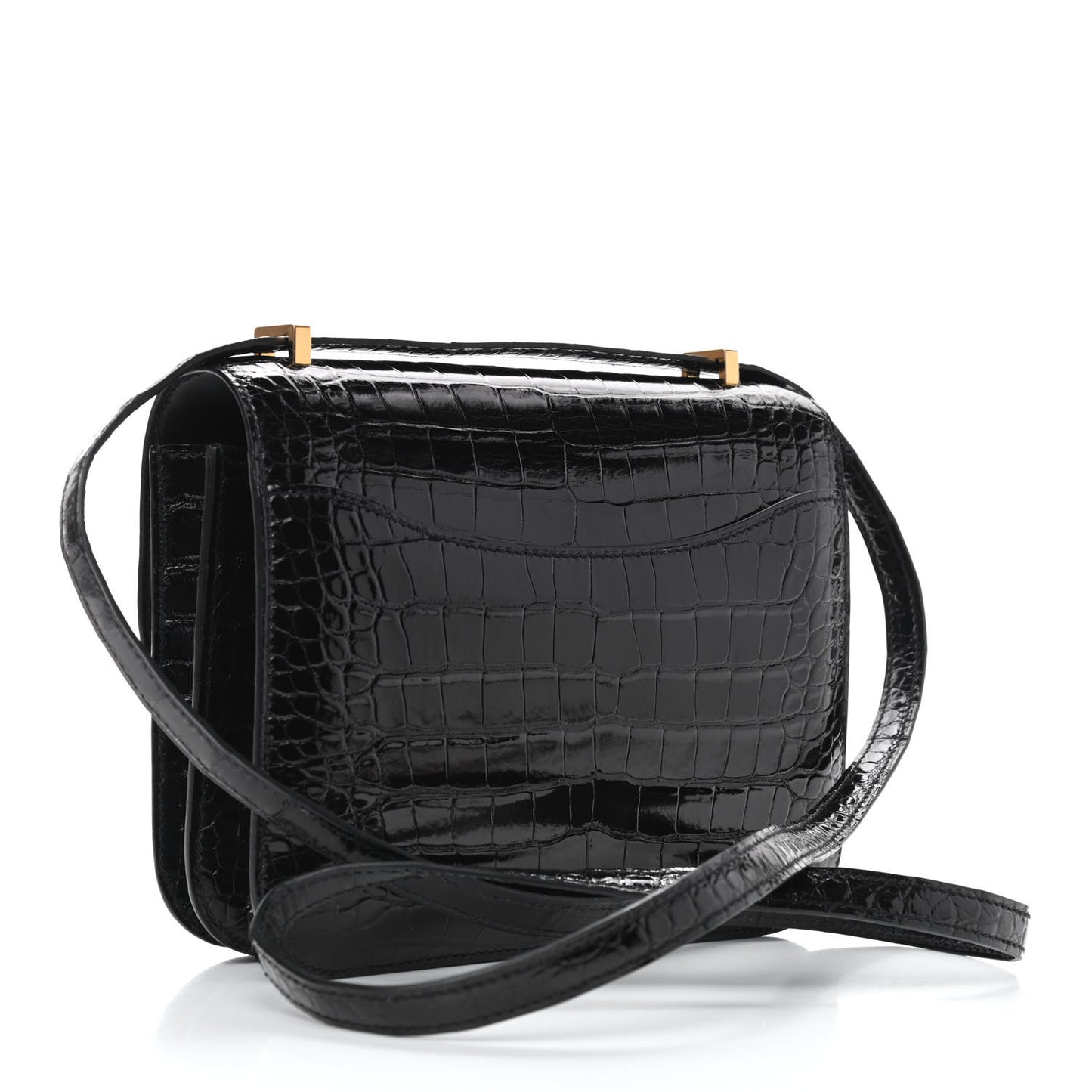 Shiny Alligator Constance 18 Black
