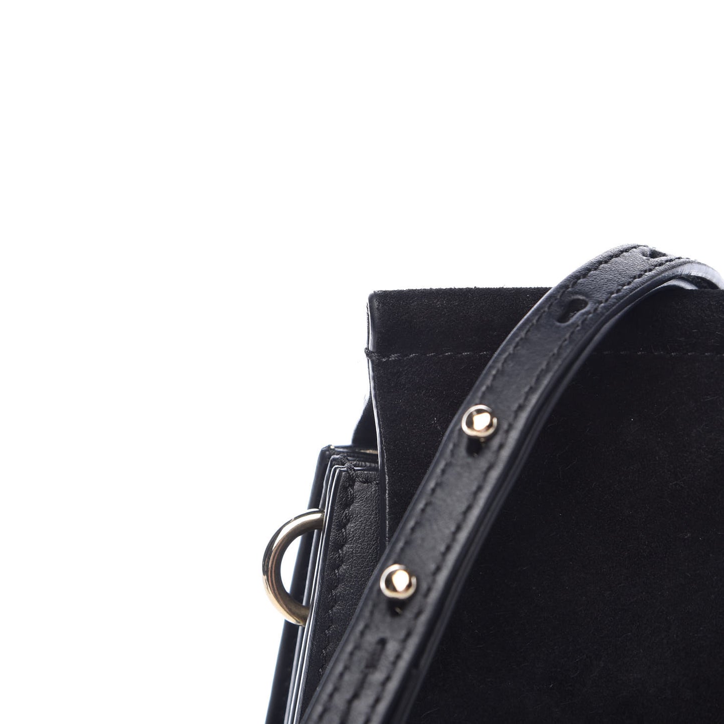 Suede Calfskin Medium Faye Shoulder Bag Black