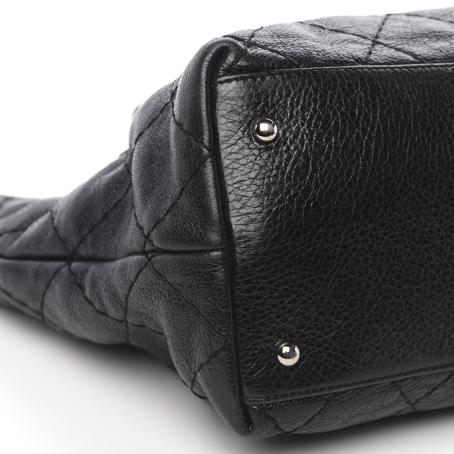 Glazed Calfskin Large On The Road Tote Black