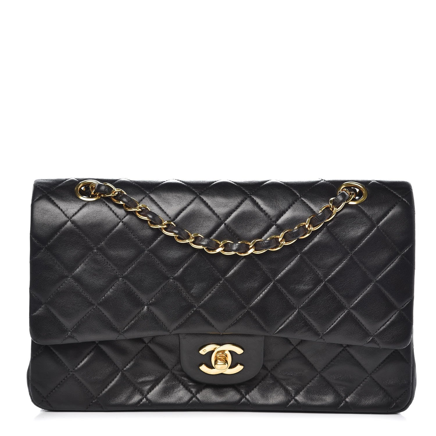 Chanel Lambskin Quilted Medium Double Flap Black 1 of 12