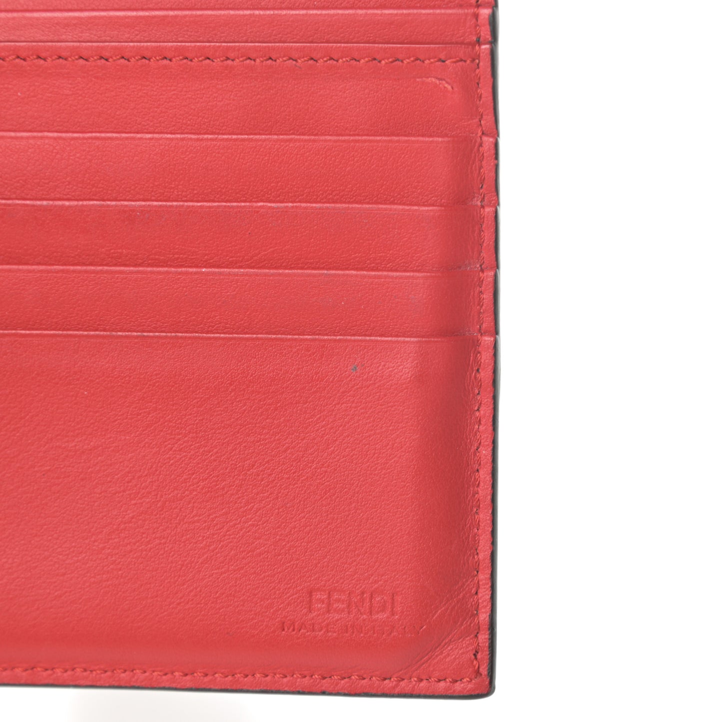 Vitello Century Monster Eyes Inlay Bi-Fold Wallet Black Giallo Rosso