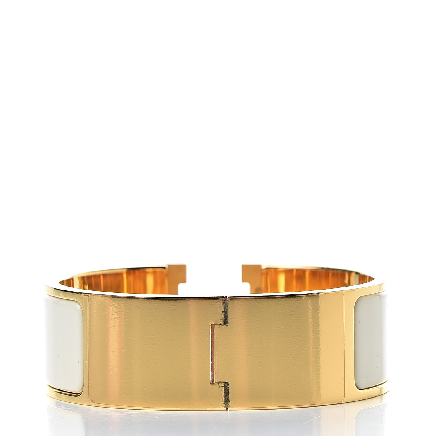 Hermes Enamel Wide Clic Clac H Bracelet PM White 3 of 6