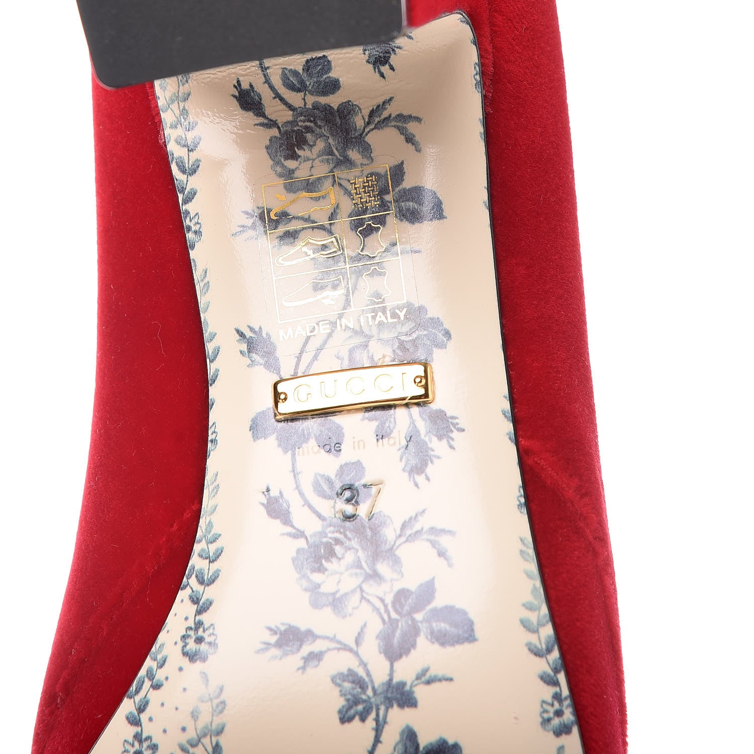 Gucci Softy Velvet GG Victoire 55mm Loafer Pumps 37 Hibiscus Red 5 of 9