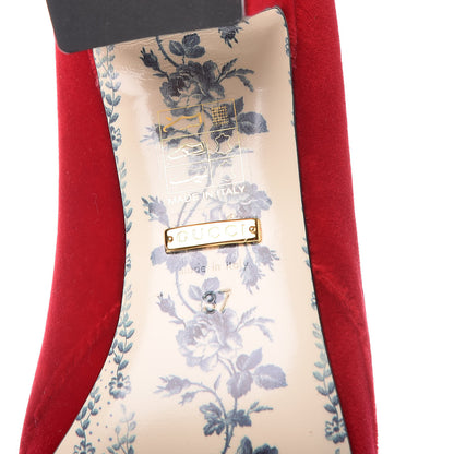 Gucci Softy Velvet GG Victoire 55mm Loafer Pumps 37 Hibiscus Red 5 of 9