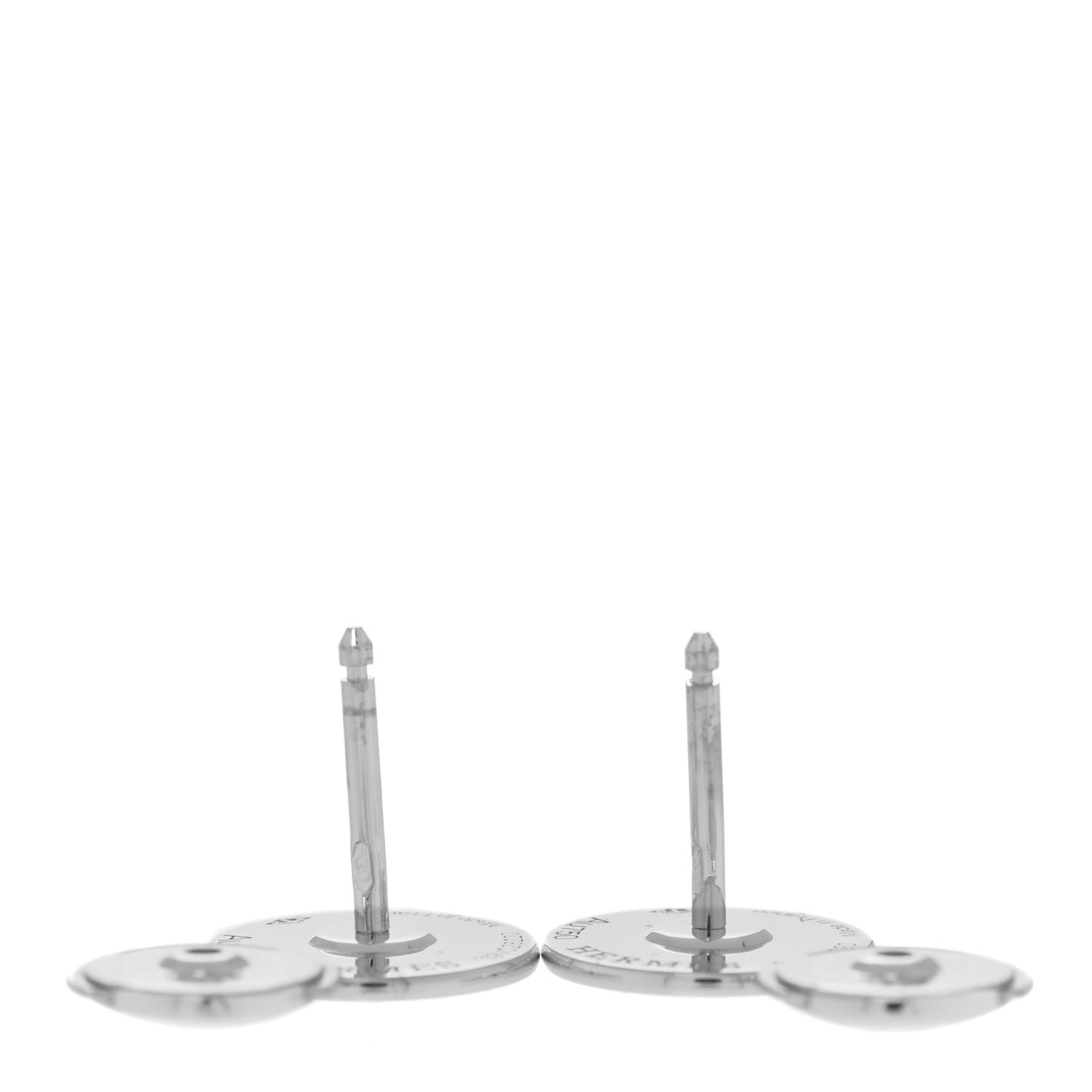 Hermes 18K White Gold Diamond Small Gambade Earrings 3 of 5
