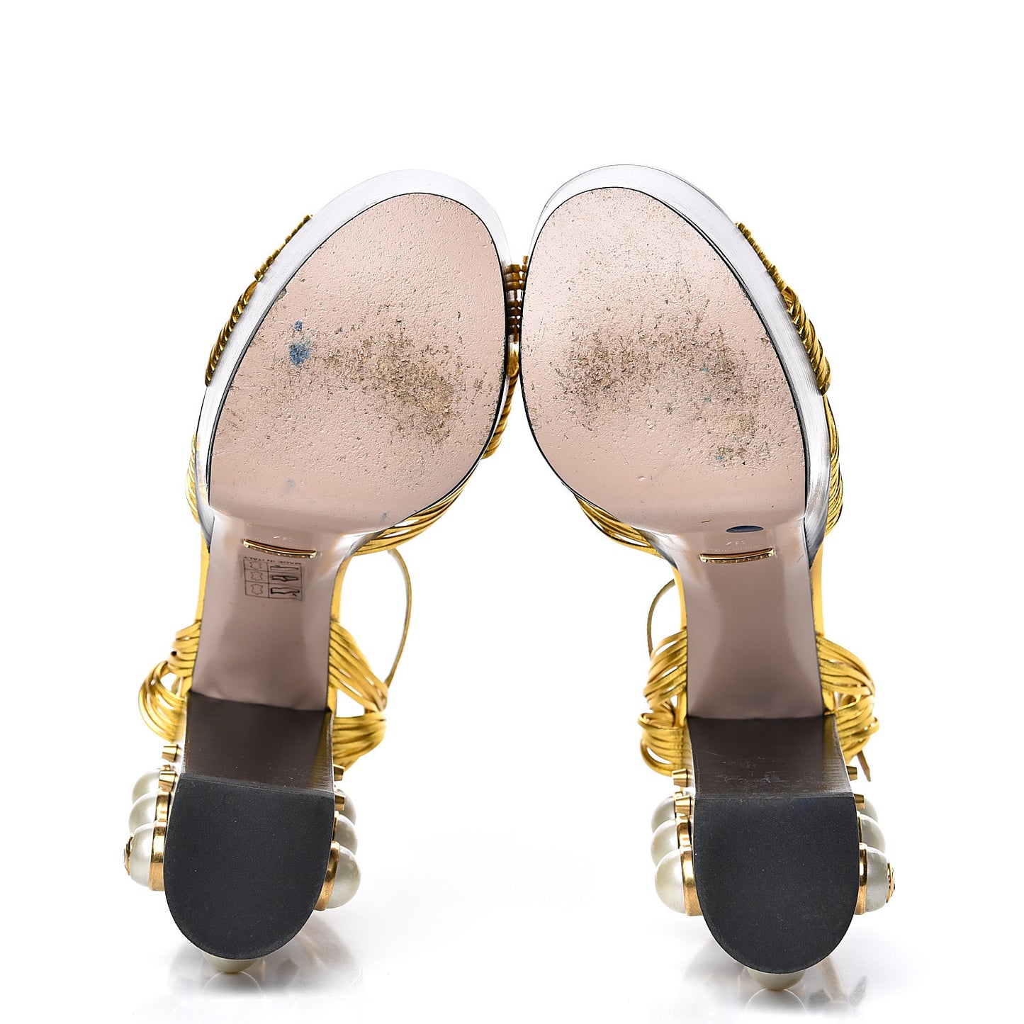 Malaga Kid Pearl Knot Platform Sandals 37 Black Gold