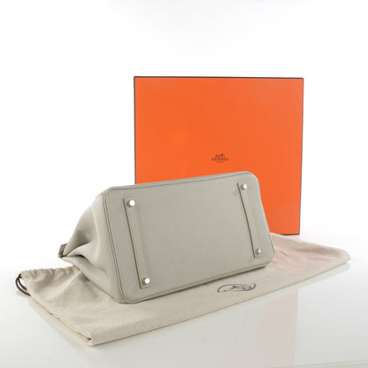 Hermes Taurillon Clemence Birkin 35 Gris Perle 4 of 15