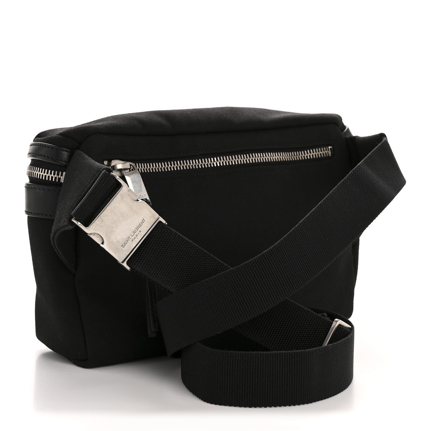 Saint Laurent Canvas Calfskin City Belt Bag Black 3 of 13