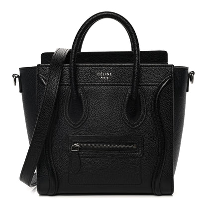 Celine Drummed Calfskin Nano Luggage Black 1 of 21