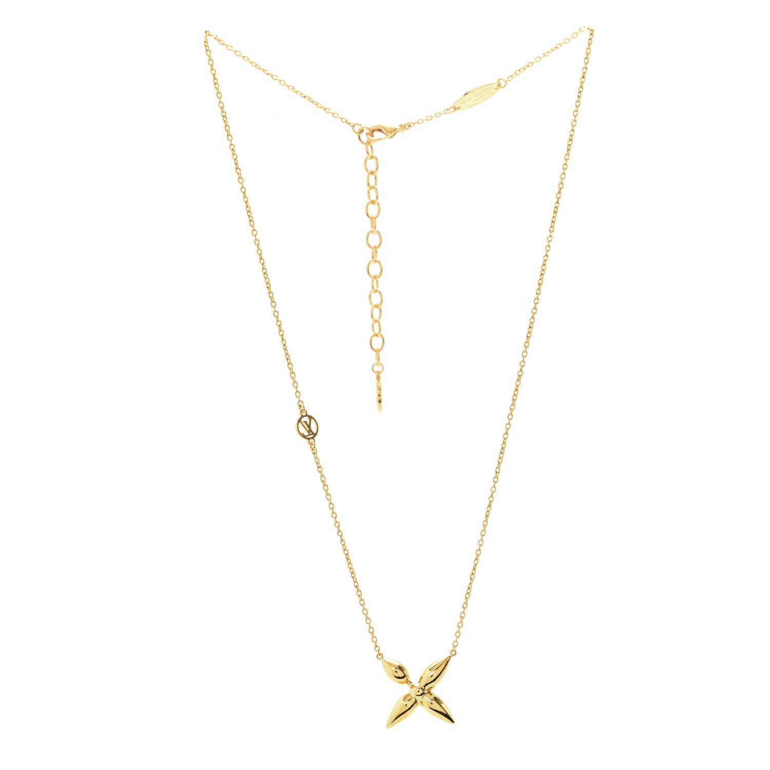 Louis Vuitton Metal Louisette Necklace Gold 3 of 5