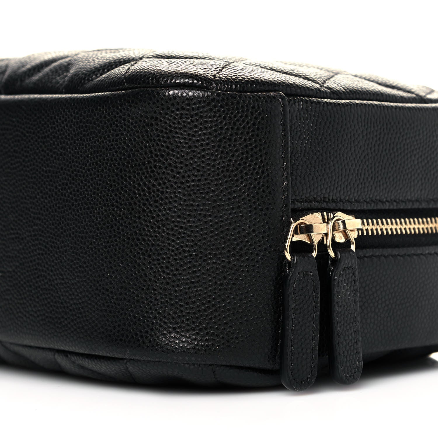 Chanel Caviar Quilted Curvy Pouch Cosmetic Case Black 9 of 10