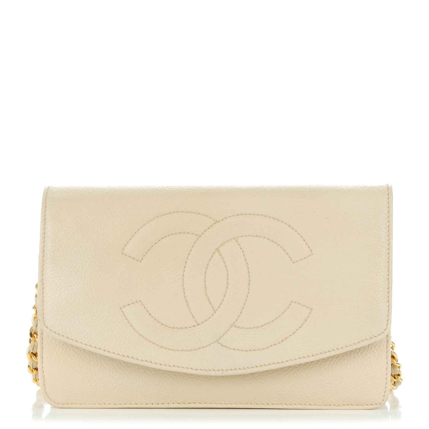 Caviar Timeless CC Wallet On Chain WOC Beige Clair