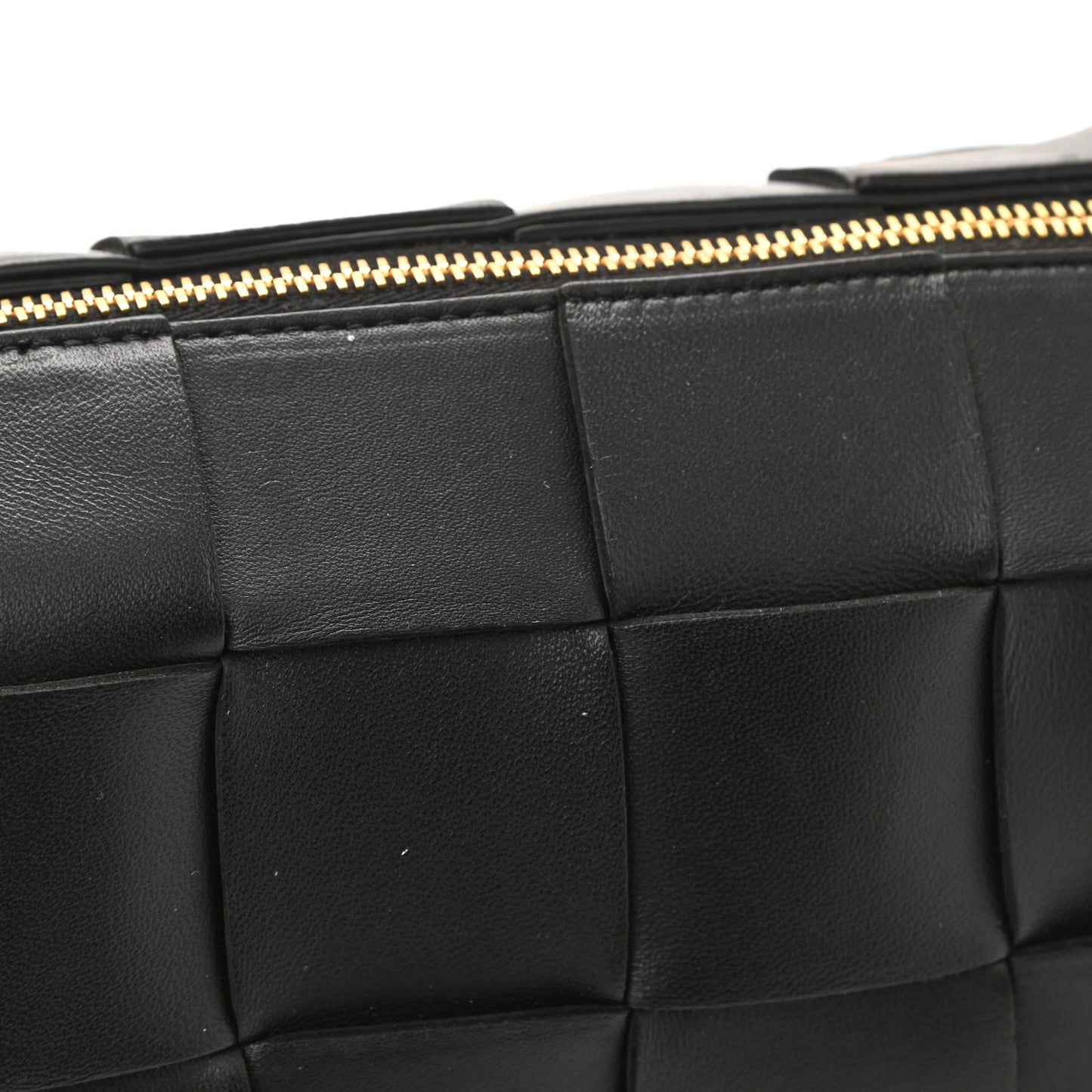 Lambskin Maxi Intrecciato Brick Cassette Bag Black