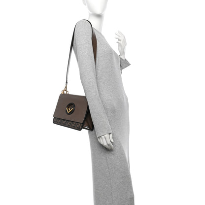 Fendi Vitello Century F is Fendi Bi-Color FF 1974 Embossed Kan I Shoulder Bag Maya Black 2 of 11