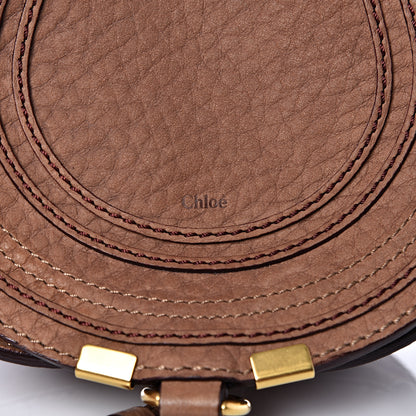Chloe Nubuck Calfskin Mini Marcie Round Crossbody Bag Nut 9 of 12