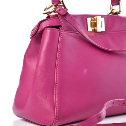 Fendi Nappa Mini Peekaboo Iconic Satchel Magenta 9 of 14