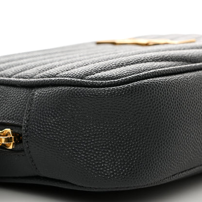 Saint Laurent Grain De Poudre Matelasse Monogram Mini Lou Camera Bag Dark Smog 9 of 10