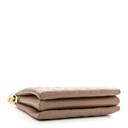 Louis Vuitton Lambskin Embossed Monogram Coussin MM Taupe 4 of 11