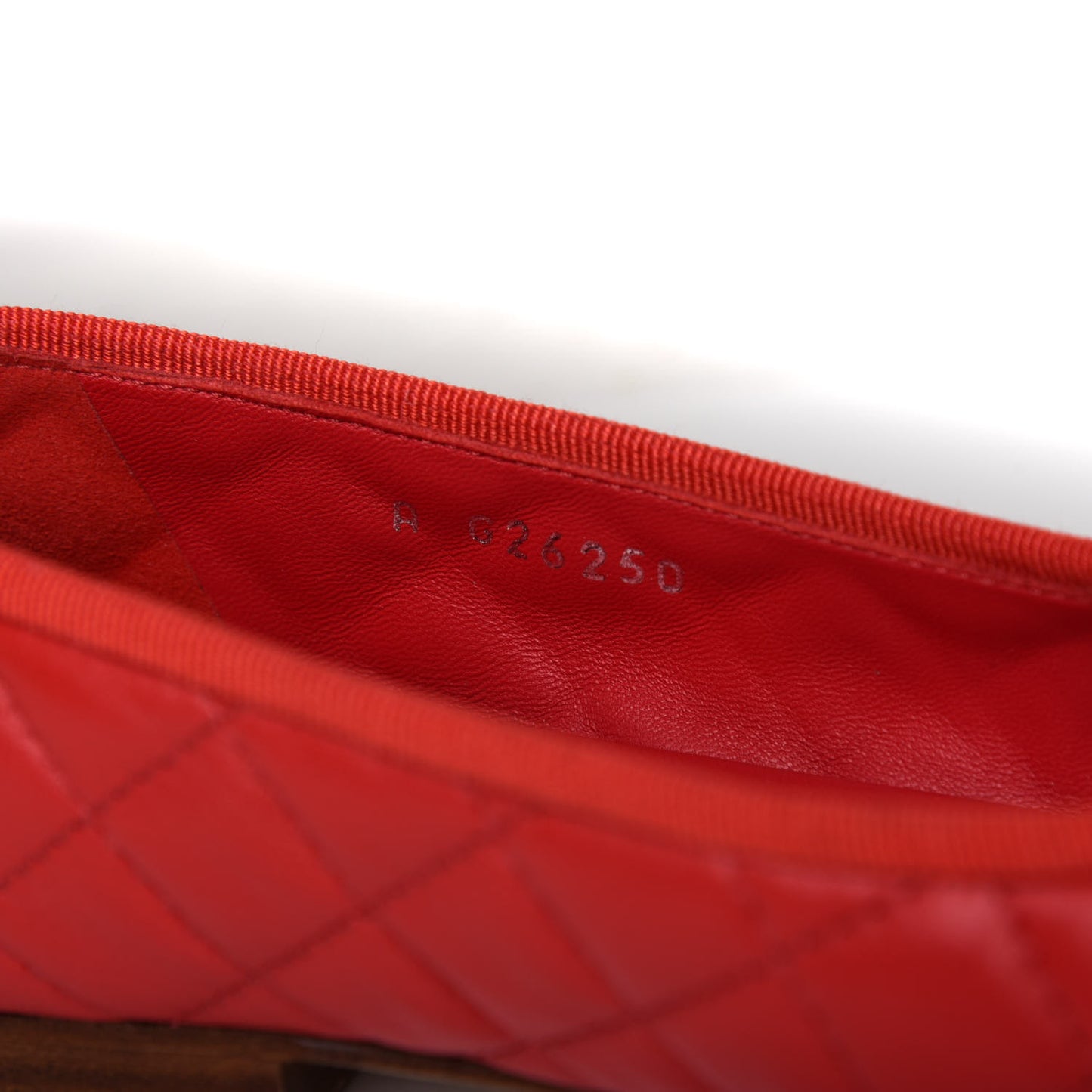 Lambskin Quilted Cap Toe CC Ballerina Flats 37 Light Red
