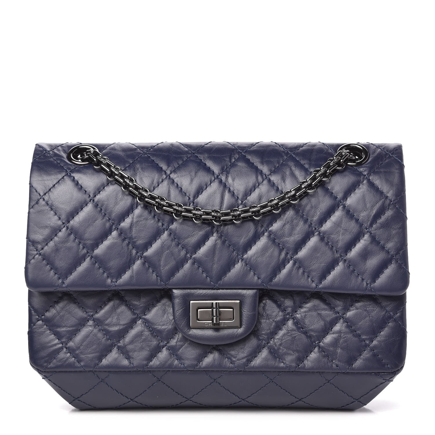 Chanel Aged Calfskin Quilted 2.55 Reissue 225 Flap Navy 1 of 11
