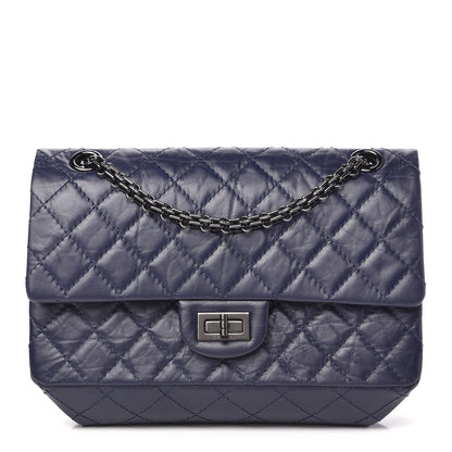Chanel Aged Calfskin Quilted 2.55 Reissue 225 Flap Navy 1 of 11