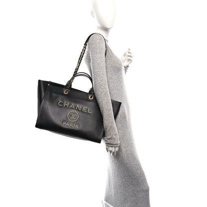 Chanel Caviar Medium Studded Deauville Tote Black 2 of 10