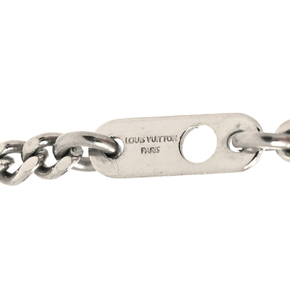 Louis Vuitton Monogram Chain Shades Locket Pendant Necklace Silver 6 of 8