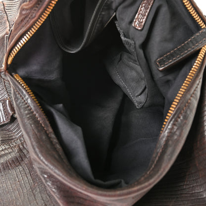 Givenchy Calfskin Lizard Embossed Large Pandora Brown 4 of 9