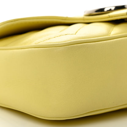Gucci Calfskin Matelasse Super Mini GG Marmont Shoulder Bag Banana 9 of 11