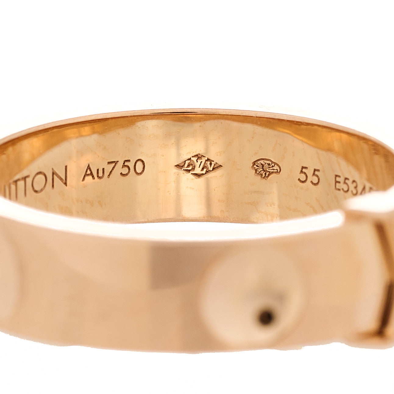 Louis Vuitton 18K Pink Gold Empreinte LV Ring 55 7.25 6 of 7