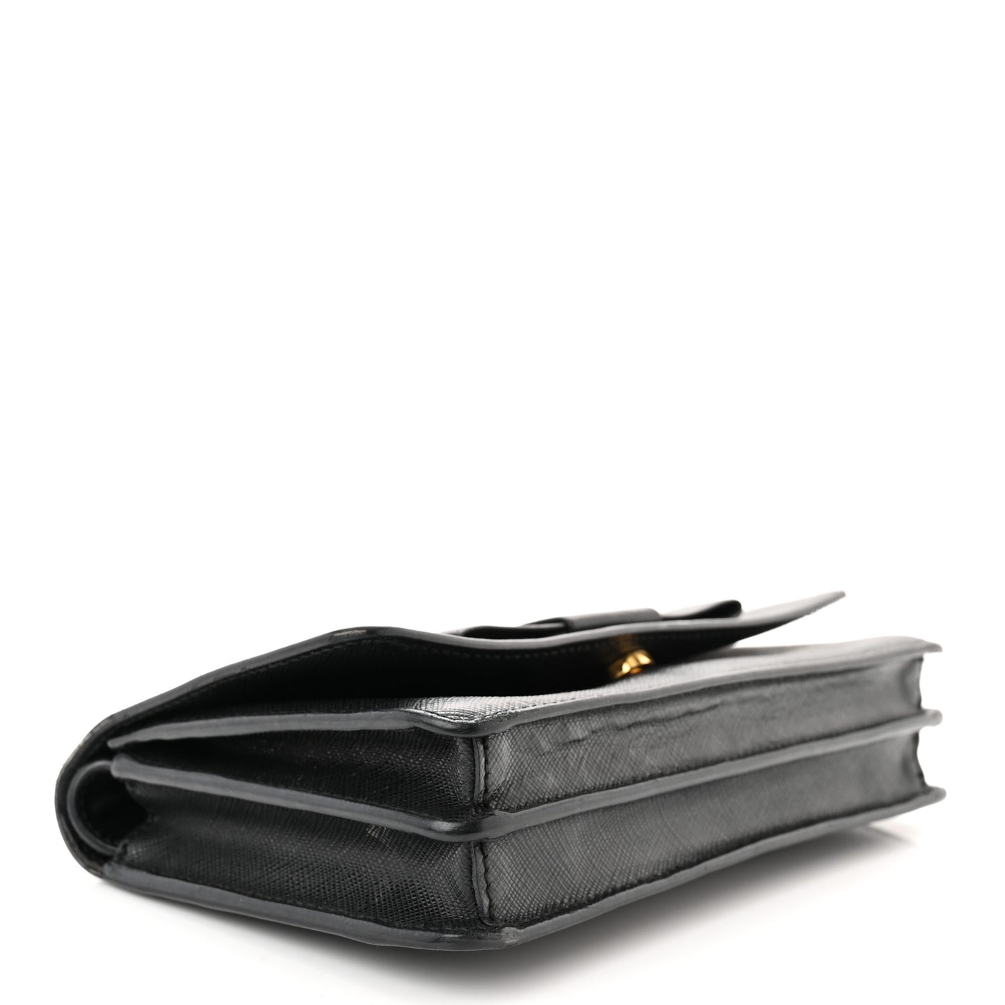 Saffiano Lux Bow Crossbody Bag Black