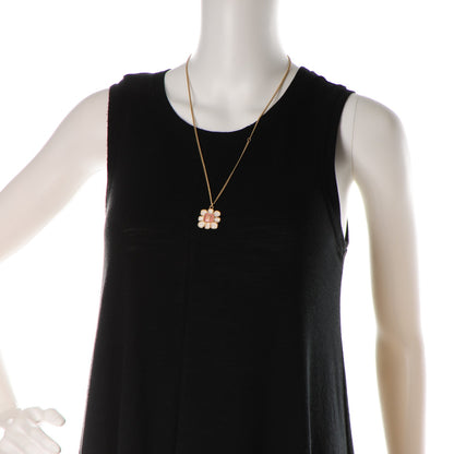 Chanel Gripoix Poured Glass CC Korean Blossom Pendant Necklace Pink Gold 2 of 5