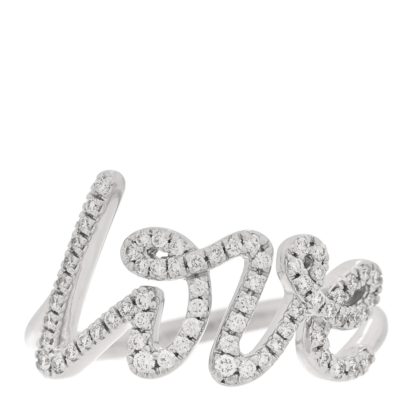 18K White Gold Diamond Paloma's Graffiti Love Ring 52 6