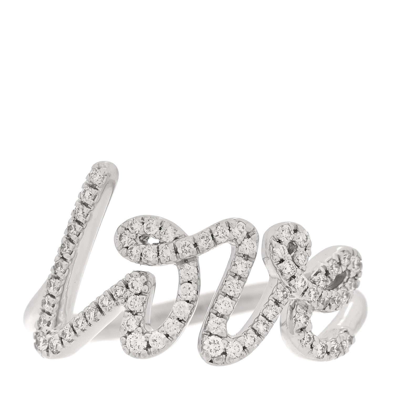 Tiffany 18K White Gold Diamond Paloma's Graffiti Love Ring 52 6 1 of 4