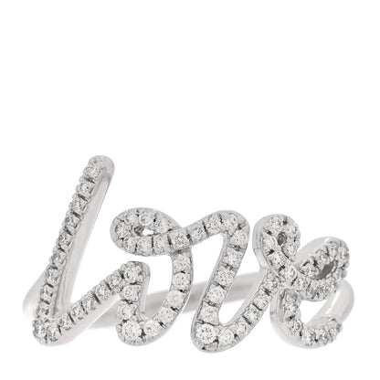 Tiffany 18K White Gold Diamond Paloma's Graffiti Love Ring 52 6 1 of 4